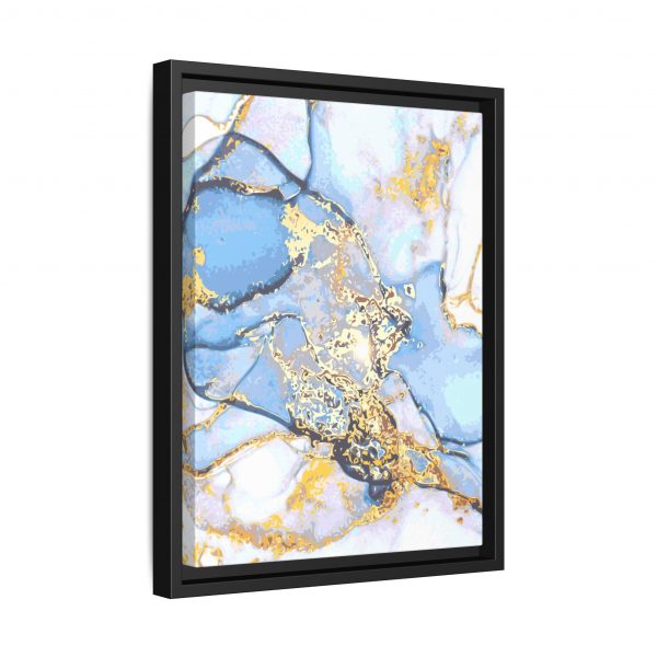 Abstract Blue and Gold L1 Matte Canvas, Black Frame - Image 2